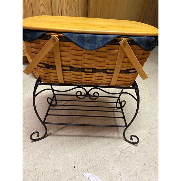 Longaberger 1999 Collector's Club Family Picnic With Wrought Iron Stand - Picture 1 of 7